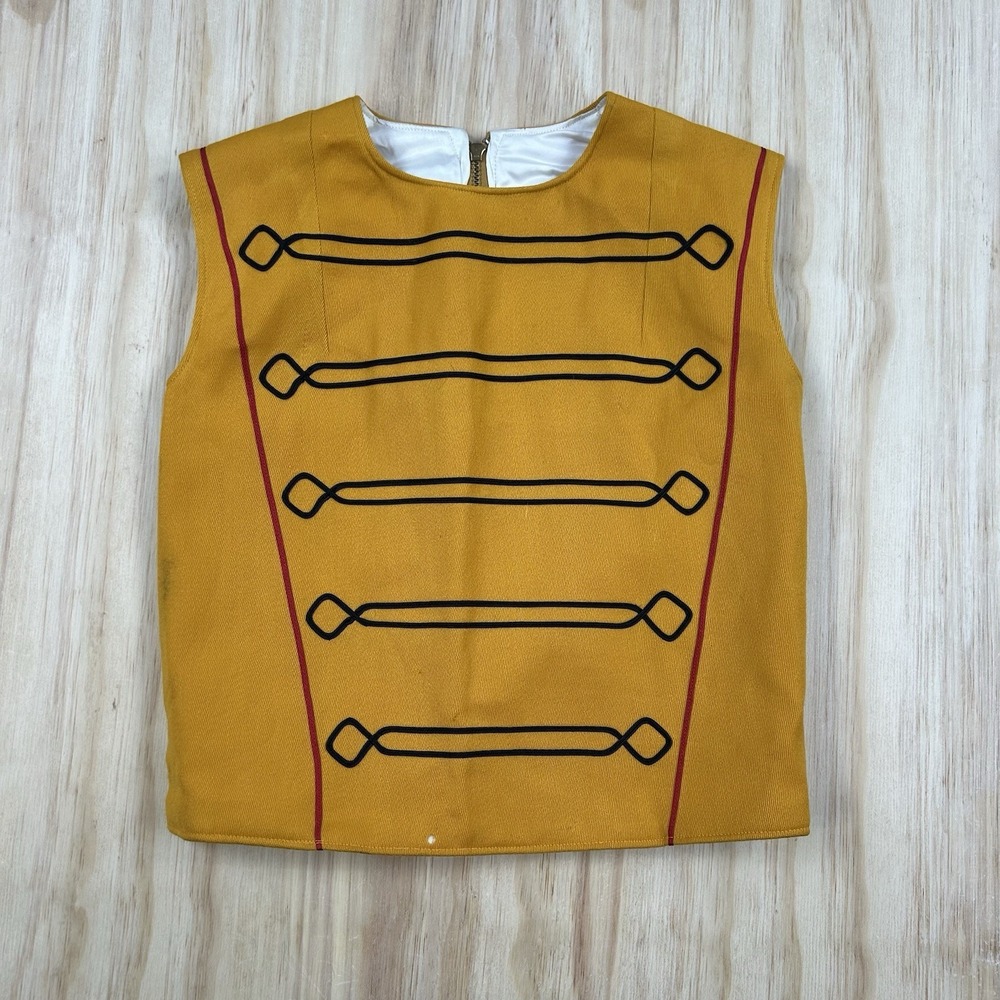 True Vintage 1940's 40s Marching Band Uniform Top Sleeveless Small Yellow